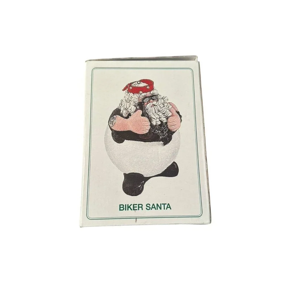 Dept 56 Christmas Santa Biker Round Ornament Tattoo VTG Born to Be Wild 18447 6